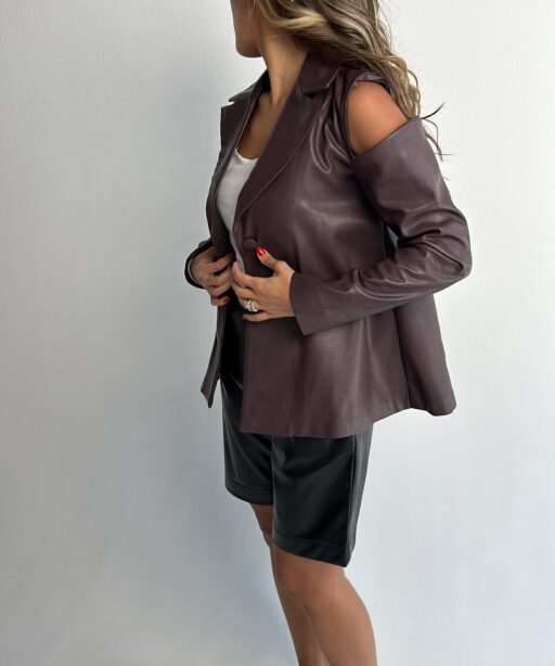 Alternative view of leather blazer