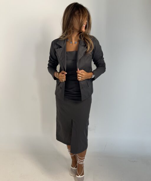 Alternative view of gray dress