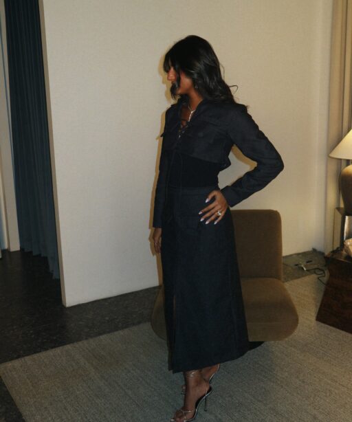 Alternative view of denim skirt